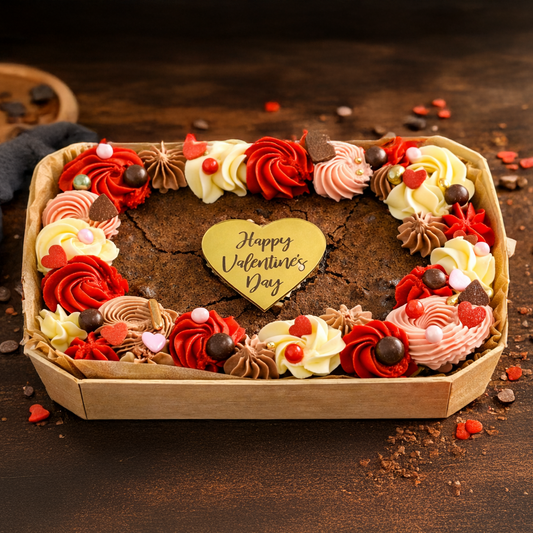 Valentine's Day Brownie Tray - Buttercream