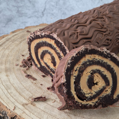 Biscoff Brownie Festive Yule Log