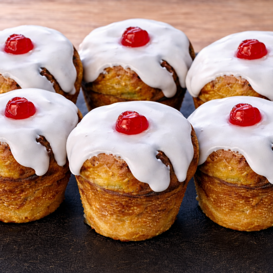 6 Cherry Bakewell Cornish Cruffins - Limited Edition