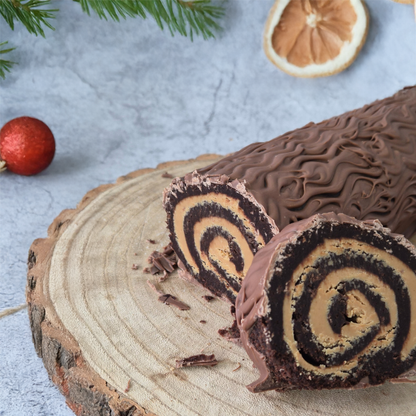 Biscoff Brownie Festive Yule Log