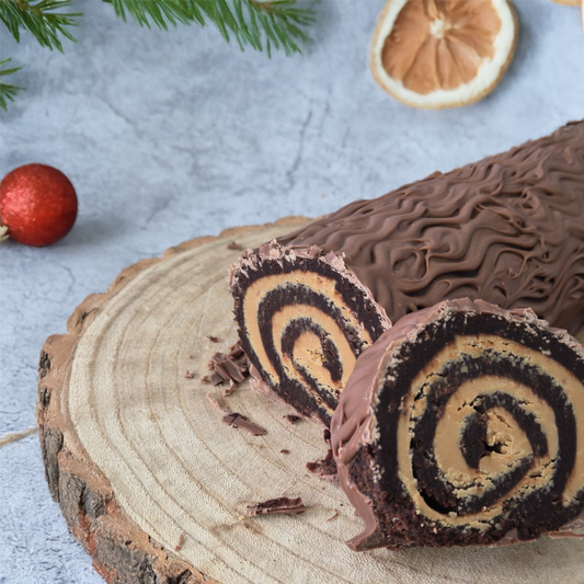 Biscoff Brownie Festive Yule Log